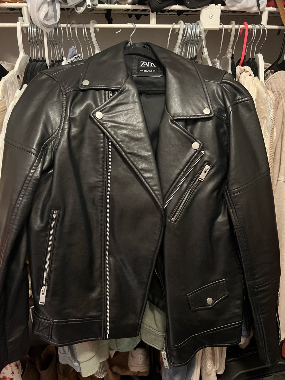 Zara Black Faux Leather Jacket